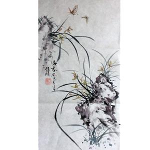 朱继臻-国画-兰草-溢香
